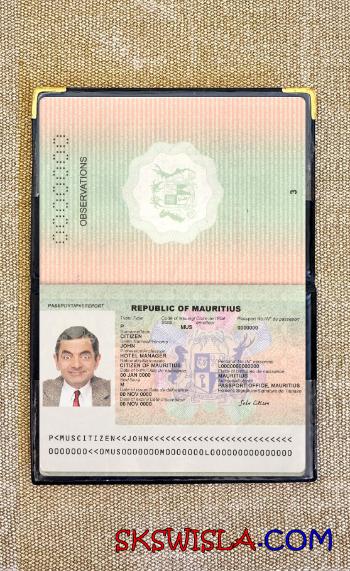 Mauritius paszport 2017-obecnie fotowygląd, skan i fotorealistyczny snapshot, 2 w 1